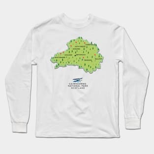 Cairngorms National Park Map Long Sleeve T-Shirt